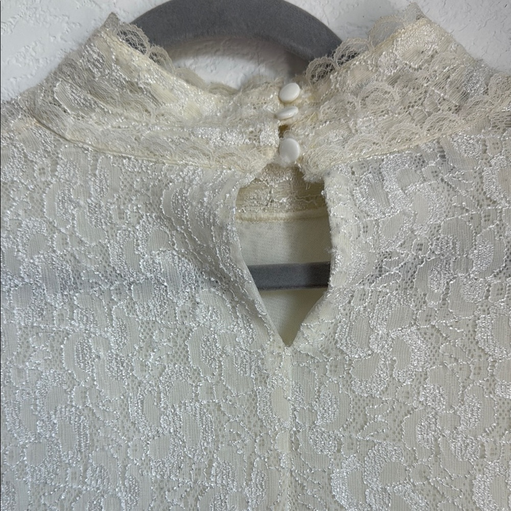 Worthington Cream Relaxed Blouse with High Neckline - Picture 5 of 12